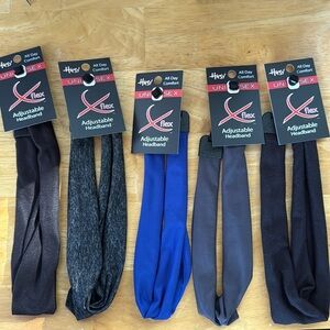 NWT Hipsy Set of 5 XFlex Adjustable Stretchy Headbands Multicolors Size Regular